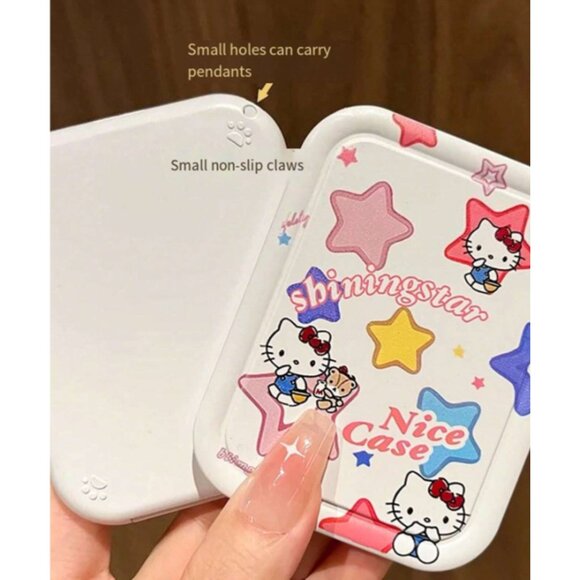 Hello Kitty Portable Folding Makeup Mirror & Comb Set – Compact Travel Beauty - Picture 3 of 4